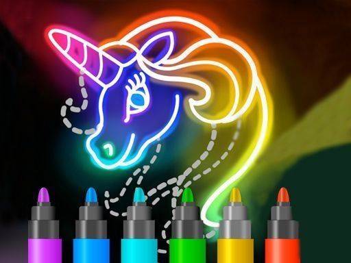Learn to Draw Glow Cartoon - Fun Drawing Game