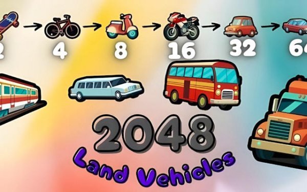 2048 Land Vehicles: Fun Merge Puzzle Adventure Online Game